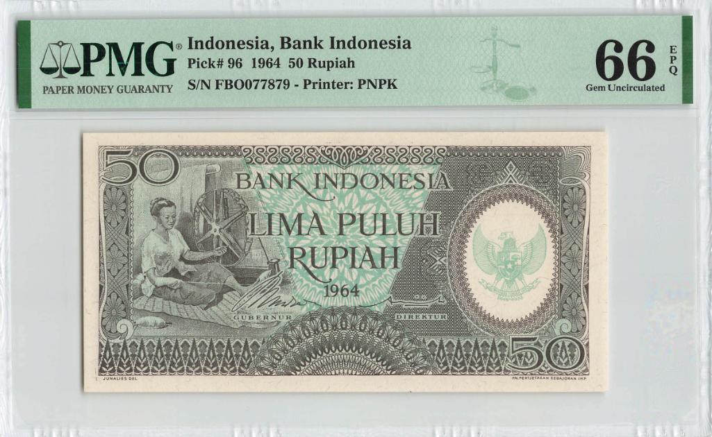 INDONESIA 50 RUPIAH 1964 UNC P-96 